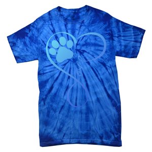 Dog Gift Fun Pawprint Design Gift Love Dogs Gift Tie-Dye T-Shirt