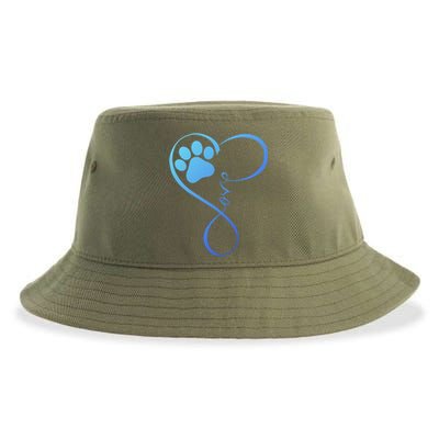 Dog Gift Fun Pawprint Design Gift Love Dogs Gift Sustainable Bucket Hat