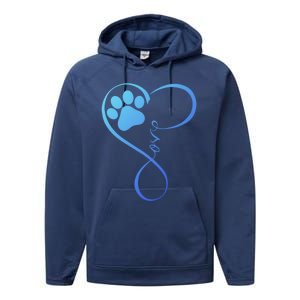 Dog Gift Fun Pawprint Design Gift Love Dogs Gift Performance Fleece Hoodie