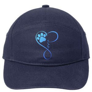 Dog Gift Fun Pawprint Design Gift Love Dogs Gift 7-Panel Snapback Hat