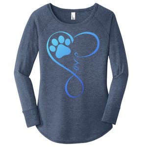 Dog Gift Fun Pawprint Design Gift Love Dogs Gift Women's Perfect Tri Tunic Long Sleeve Shirt