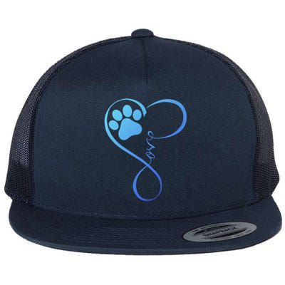 Dog Gift Fun Pawprint Design Gift Love Dogs Gift Flat Bill Trucker Hat