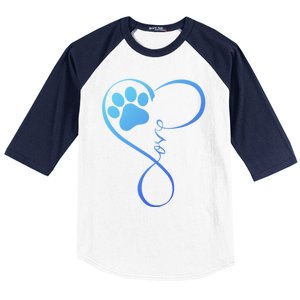 Dog Gift Fun Pawprint Design Gift Love Dogs Gift Baseball Sleeve Shirt