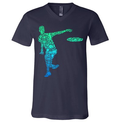 Disc Golf Frisbee Boy V-Neck T-Shirt