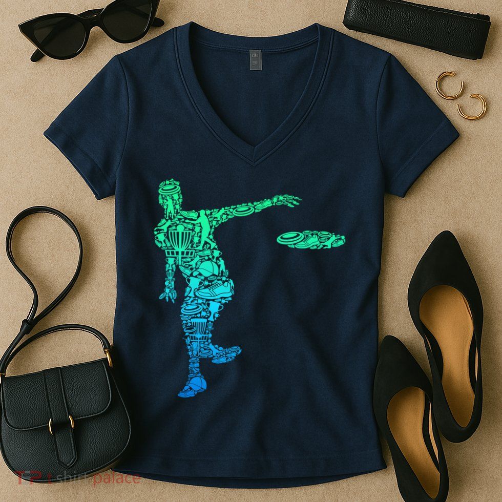 Disc Golf Frisbee Boy Women's V-Neck T-Shirt