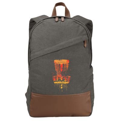 Disc Golf Frolf Vintage Frisbee Golf Cotton Canvas Backpack