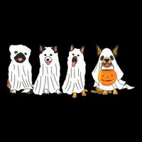 Dog Ghost Funny Halloween Mummy Dog Lover Matching Family Long Sleeve Shirt