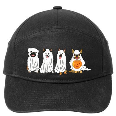 Dog Ghost Funny Halloween Mummy Dog Lover Matching Family 7-Panel Snapback Hat