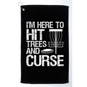 Disc Golf Funny Hit Trees and Curse Retro Disc Golf Platinum Collection Golf Towel