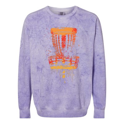 Disc Golf Frolf Vintage Frisbee Golf Colorblast Crewneck Sweatshirt