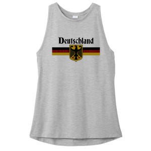 Deutschland Germany Flag Coat Of Arms Eagle Banner Ladies PosiCharge Tri-Blend Wicking Tank