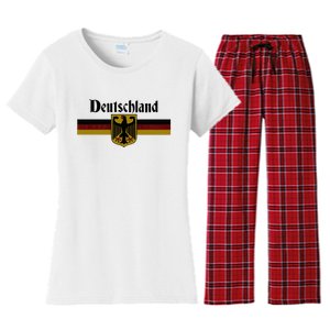 Deutschland Germany Flag Coat Of Arms Eagle Banner Women's Flannel Pajama Set