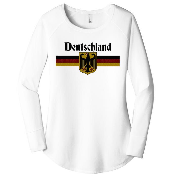 Deutschland Germany Flag Coat Of Arms Eagle Banner Women's Perfect Tri Tunic Long Sleeve Shirt