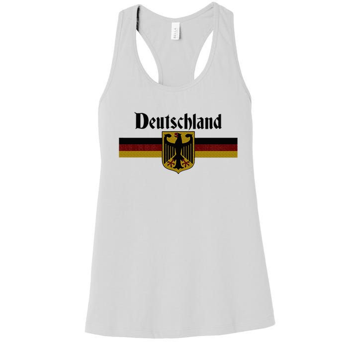 Deutschland Germany Flag Coat Of Arms Eagle Banner Women's Racerback Tank