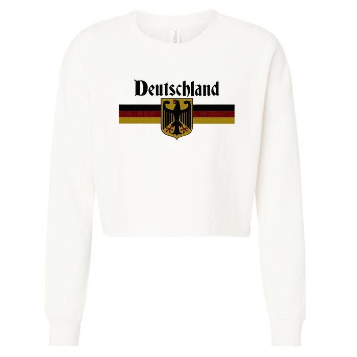 Deutschland Germany Flag Coat Of Arms Eagle Banner Cropped Pullover Crew