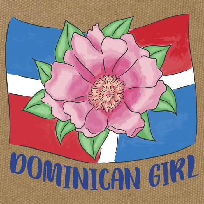 Dominican Girl Flag Cotton Canvas Backpack