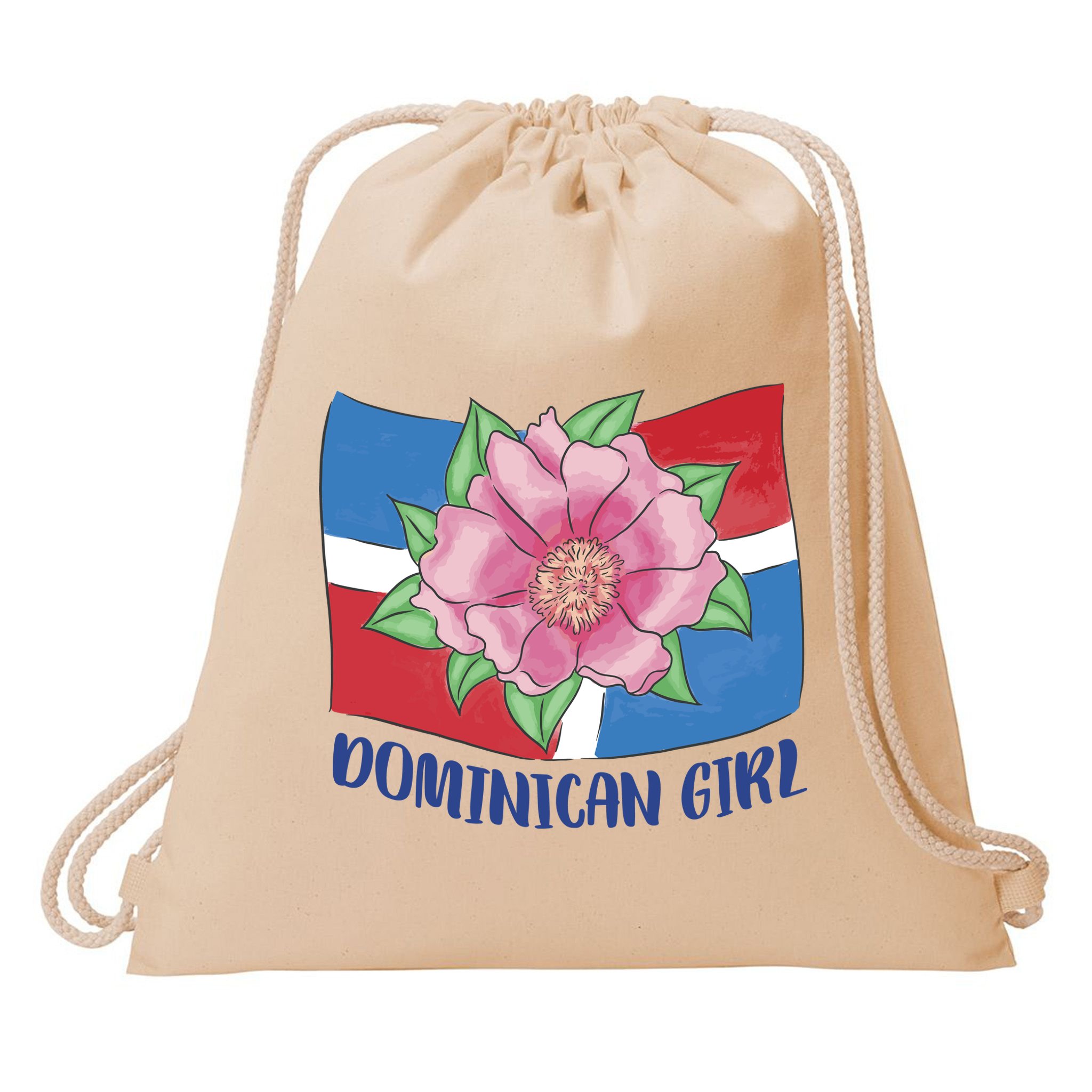 Dominican Girl Flag Drawstring Bag