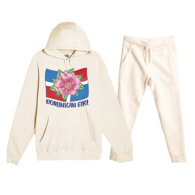 Dominican Girl Flag Premium Hooded Sweatsuit Set