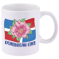 Dominican Girl Flag 11oz C Handle Ceramic Mug