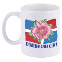 Dominican Girl Flag 11oz C Handle Ceramic Mug