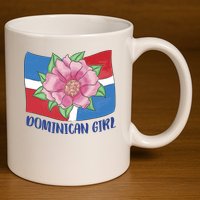 Dominican Girl Flag 11oz C Handle Ceramic Mug