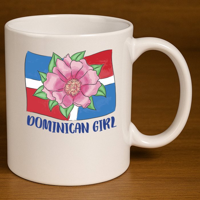 Dominican Girl Flag 11oz C Handle Ceramic Mug