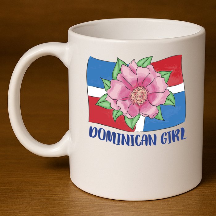 Dominican Girl Flag 11oz C Handle Ceramic Mug