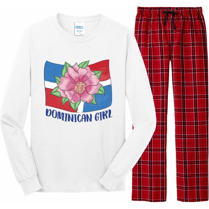 Dominican Girl Flag Long Sleeve Pajama Set