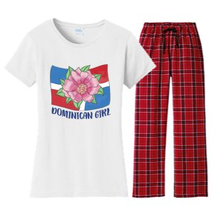 Dominican Girl Flag Women's Flannel Pajama Set