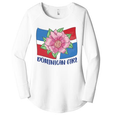 Dominican Girl Flag Women's Perfect Tri Tunic Long Sleeve Shirt