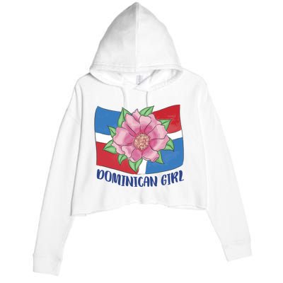 Dominican Girl Flag Crop Fleece Hoodie