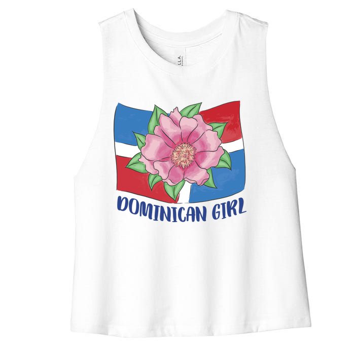 Dominican Girl Flag Women's Racerback Cropped Tank