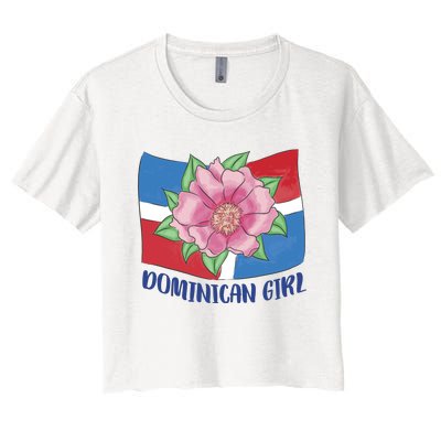 Dominican Girl Flag Women's Crop Top Tee