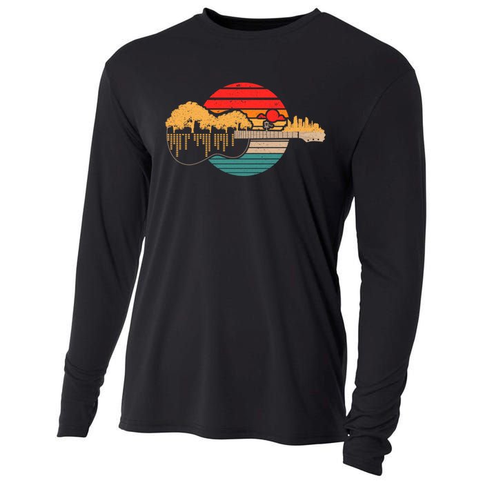 Disc Golf Flying Disc Disc Golf Sunset Guitar Cooling Performance Long Sleeve Crew