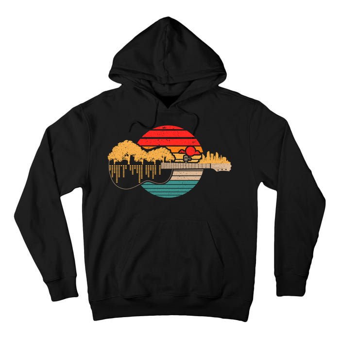 Disc Golf Flying Disc Disc Golf Sunset Guitar Tall Hoodie