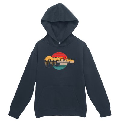 Disc Golf Flying Disc Disc Golf Sunset Guitar Urban Pullover Hoodie