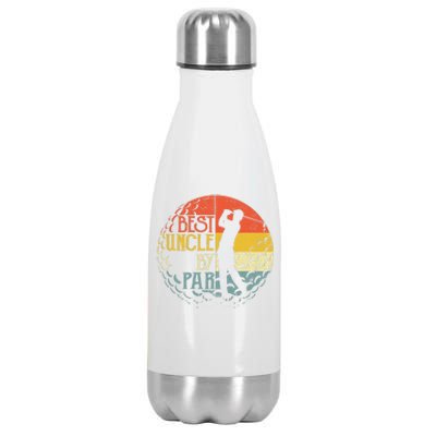 Disc Golf Fathers Best Uncle By Par Funny Golf Gift Stainless Steel Insulated Water Bottle