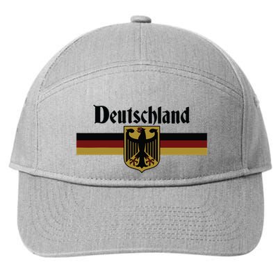 Deutschland Germany Flag Coat Of Arms Eagle Banner Vintage 7-Panel Snapback Hat