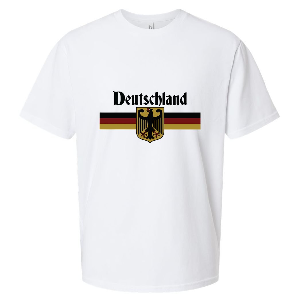 Deutschland Germany Flag Coat Of Arms Eagle Banner Vintage Sueded Cloud Jersey T-Shirt