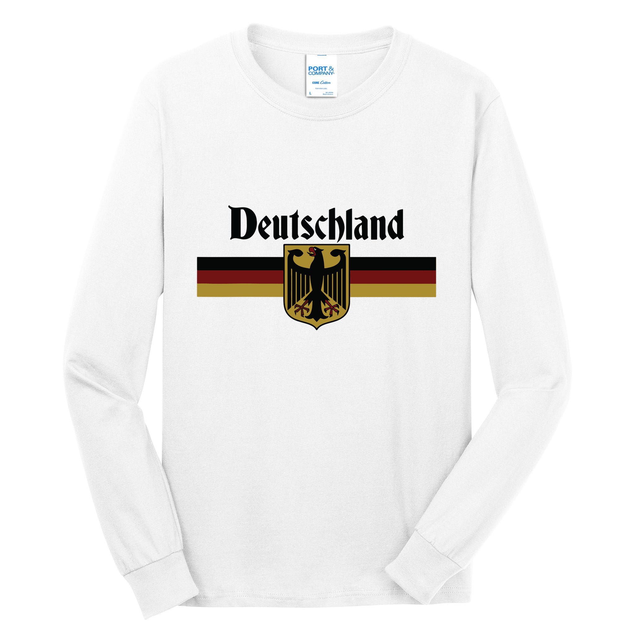 Deutschland Germany Flag Coat Of Arms Eagle Banner Vintage Tall Long Sleeve T-Shirt
