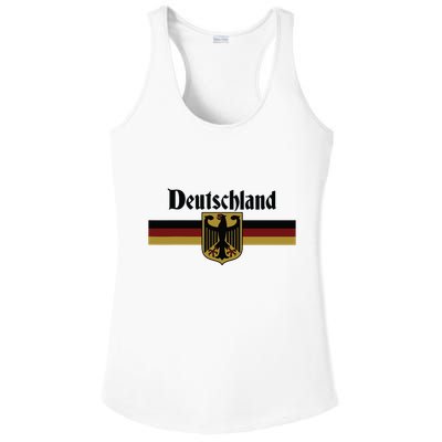 Deutschland Germany Flag Coat Of Arms Eagle Banner Vintage Ladies PosiCharge Competitor Racerback Tank