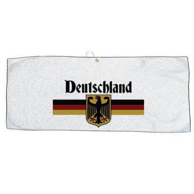 Deutschland Germany Flag Coat Of Arms Eagle Banner Vintage Large Microfiber Waffle Golf Towel