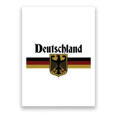 Deutschland Germany Flag Coat Of Arms Eagle Banner Vintage Poster