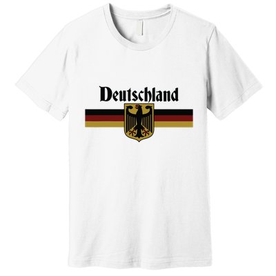 Deutschland Germany Flag Coat Of Arms Eagle Banner Vintage Premium T-Shirt