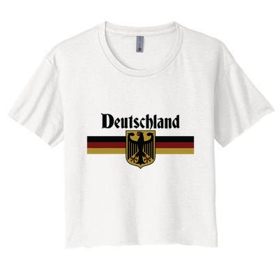 Deutschland Germany Flag Coat Of Arms Eagle Banner Vintage Crop Top