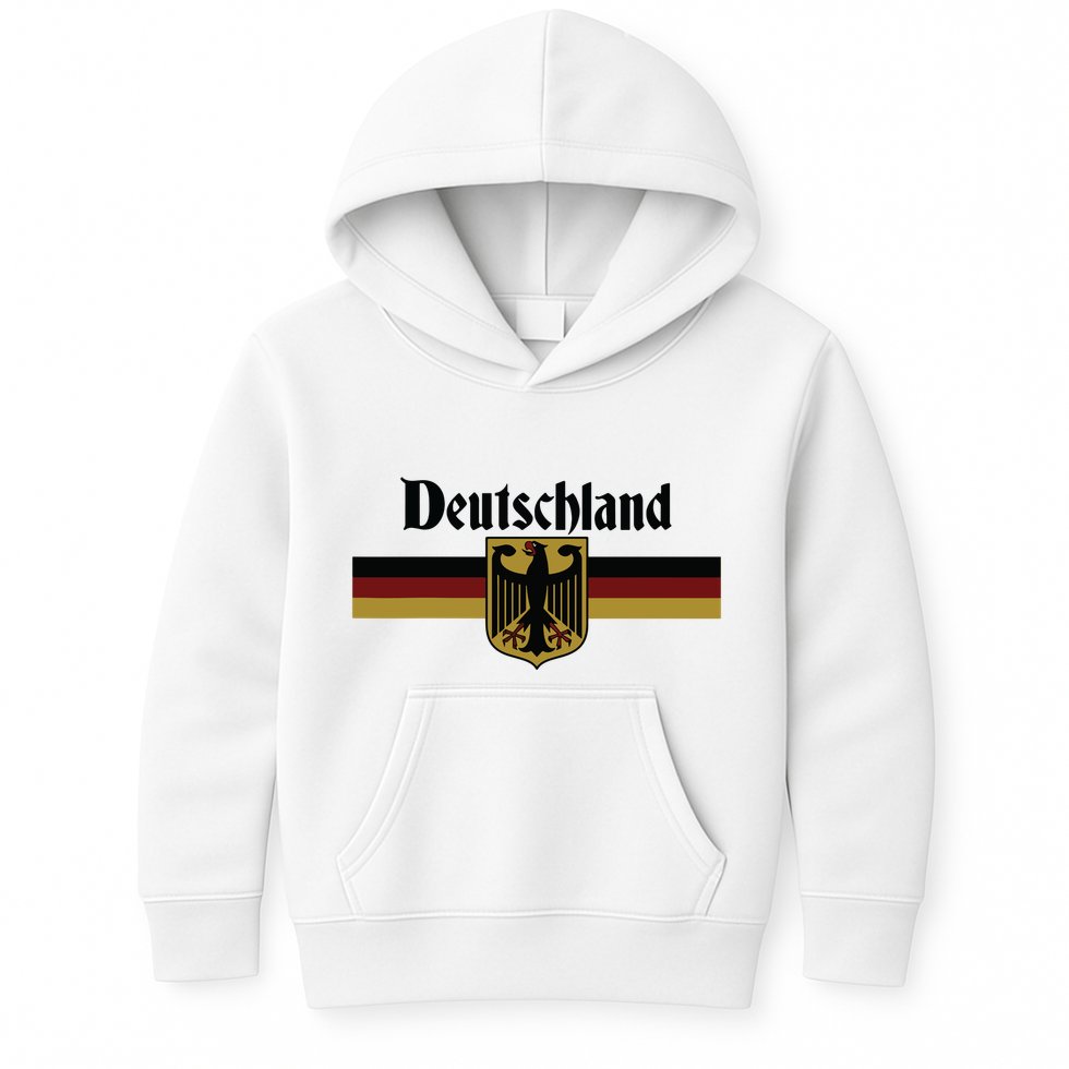 Deutschland Germany Flag Coat Of Arms Eagle Banner Vintage Kids Hoodie