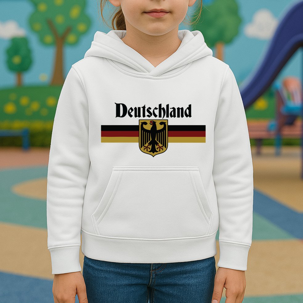 Deutschland Germany Flag Coat Of Arms Eagle Banner Vintage Kids Hoodie