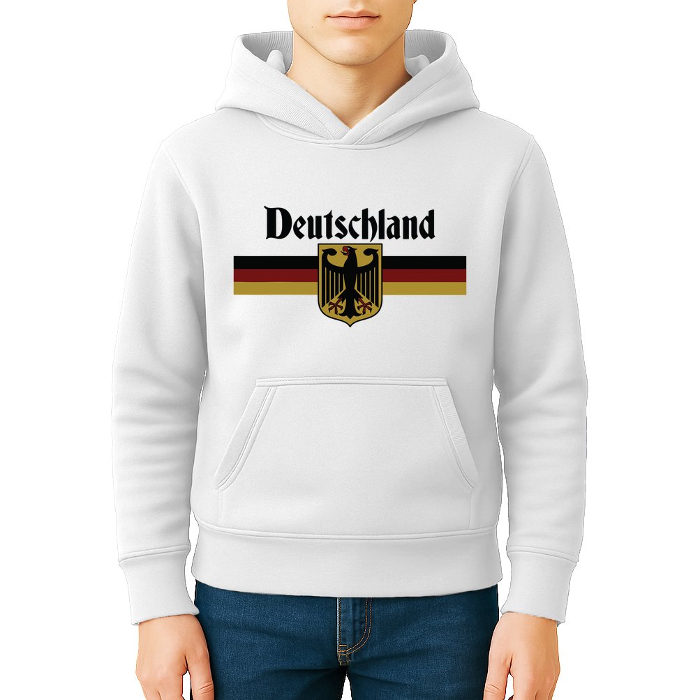 Deutschland Germany Flag Coat Of Arms Eagle Banner Vintage Kids Hoodie