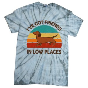 Dachshund Got Friends Low Places Funny WeinerDog Gift Tie-Dye T-Shirt