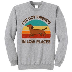 Dachshund Got Friends Low Places Funny WeinerDog Gift Tall Sweatshirt